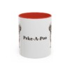 11oz Peke-A-Poo Mug, Red, front view