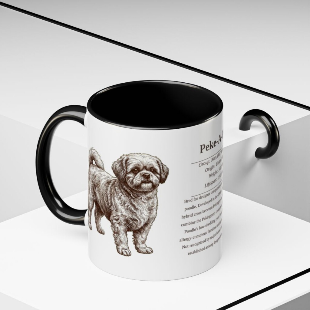 11oz-peke-a-poo-mug-writeup-black-context-2 11oz Peke-A-Poo Mug, Black, lifestyle photo