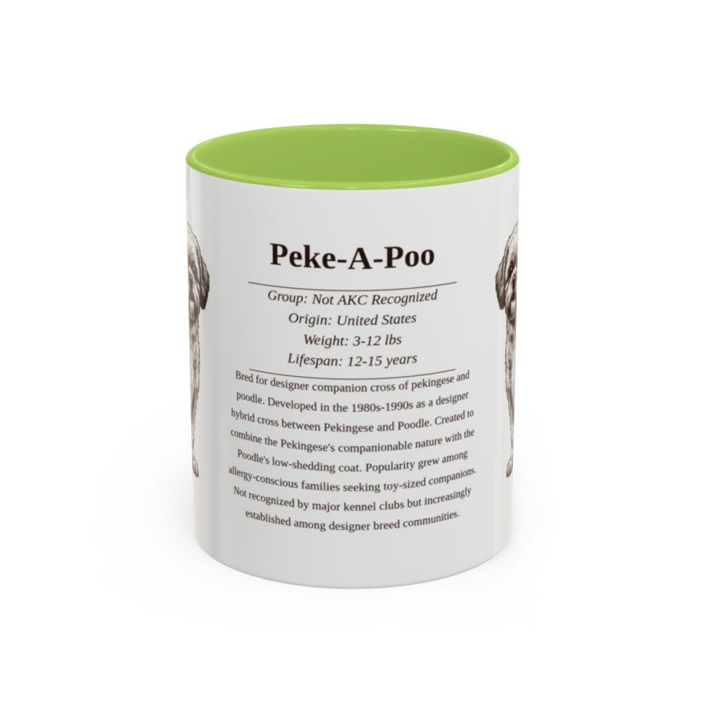 11oz-peke-a-poo-mug-writeup-light-green 11oz Peke-A-Poo Mug, Light Green, front view