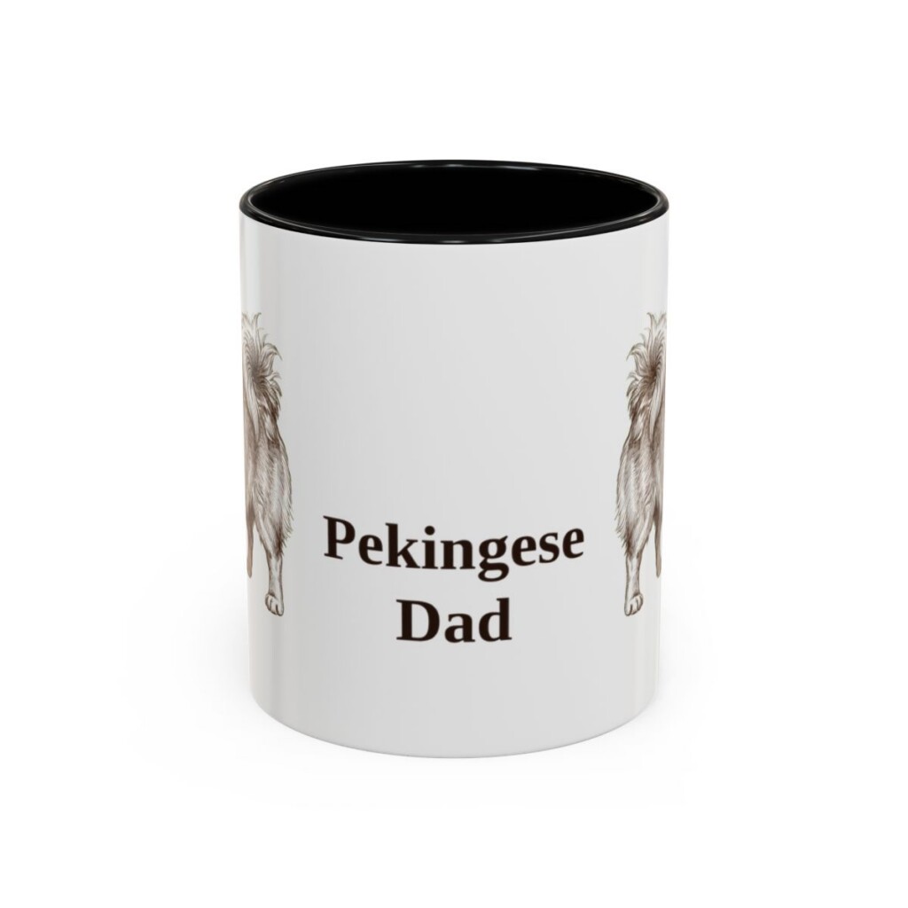11oz Pekingese Dog Dad Mug, Black, front view