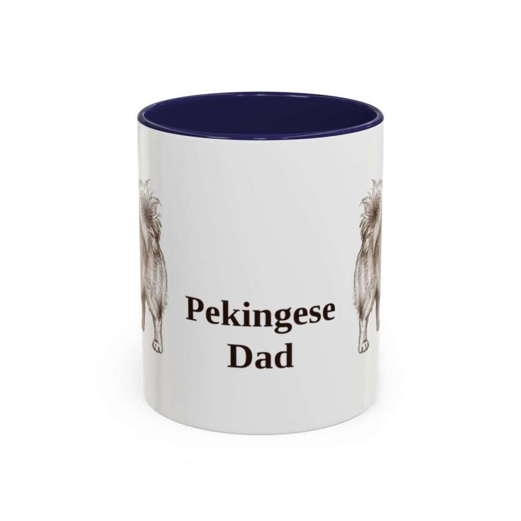 11oz Pekingese Dog Dad Mug, Navy, front view