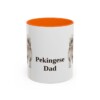 11oz Pekingese Dog Dad Mug, Orange, front view
