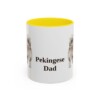 11oz Pekingese Dog Dad Mug, Yellow, front view