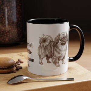 11oz Funny Pekingese Mug, Black, lifestyle photo