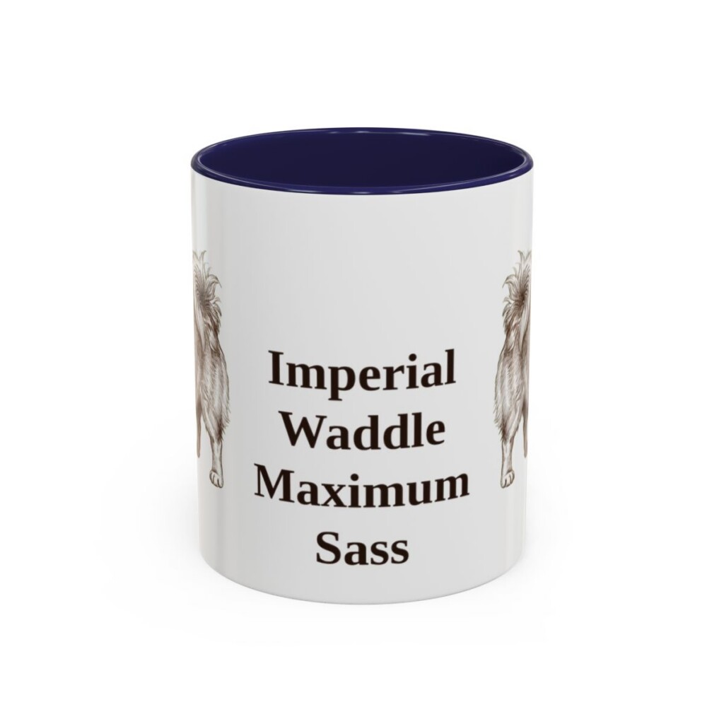 11oz-pekingese-mug-humor-navy 11oz Funny Pekingese Mug, Navy, front view