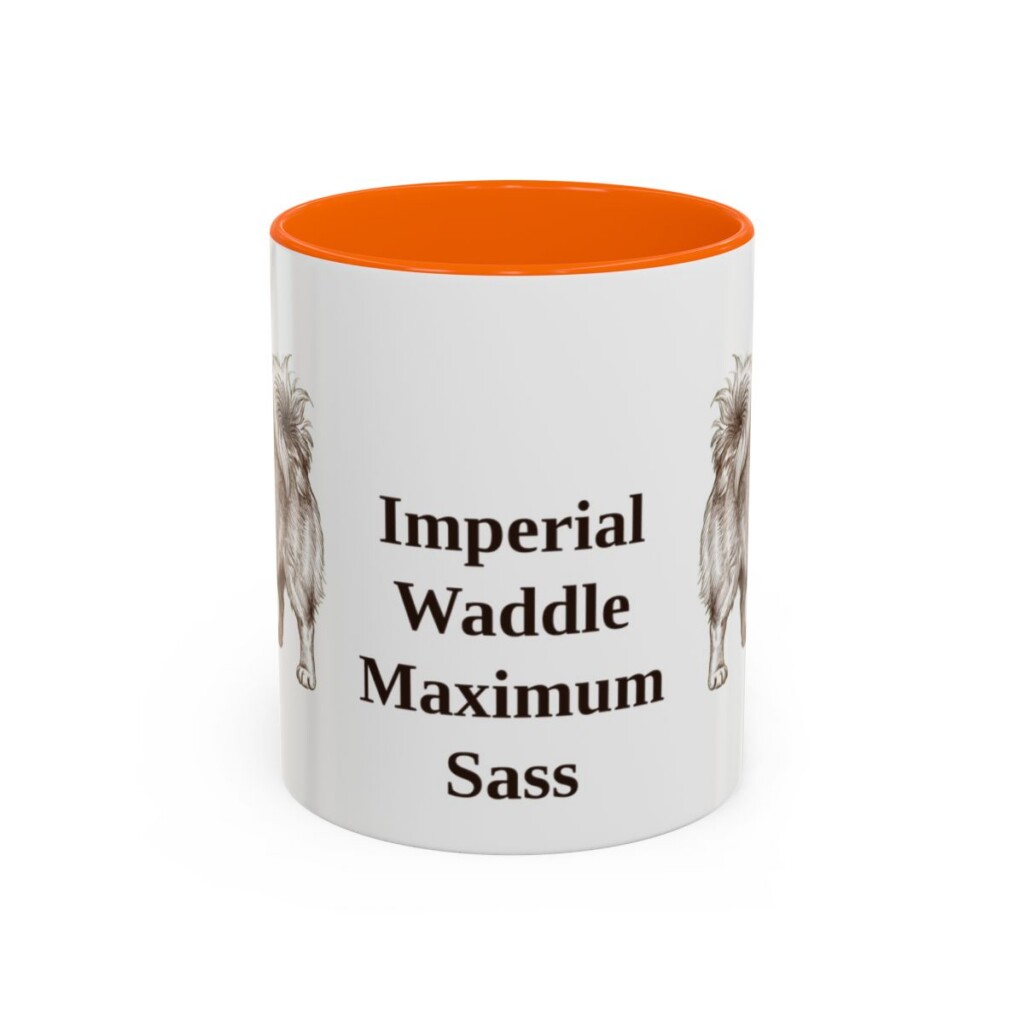 11oz-pekingese-mug-humor-orange 11oz Funny Pekingese Mug, Orange, front view