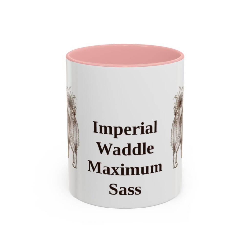 11oz-pekingese-mug-humor-pink 11oz Funny Pekingese Mug, Pink, front view