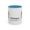 11oz Pekingese Latin Mug, Light Blue, front view