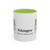 11oz Pekingese Latin Mug, Light Green, front view