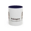 11oz Pekingese Latin Mug, Navy, front view