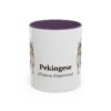 11oz Pekingese Latin Mug, Purple, front view