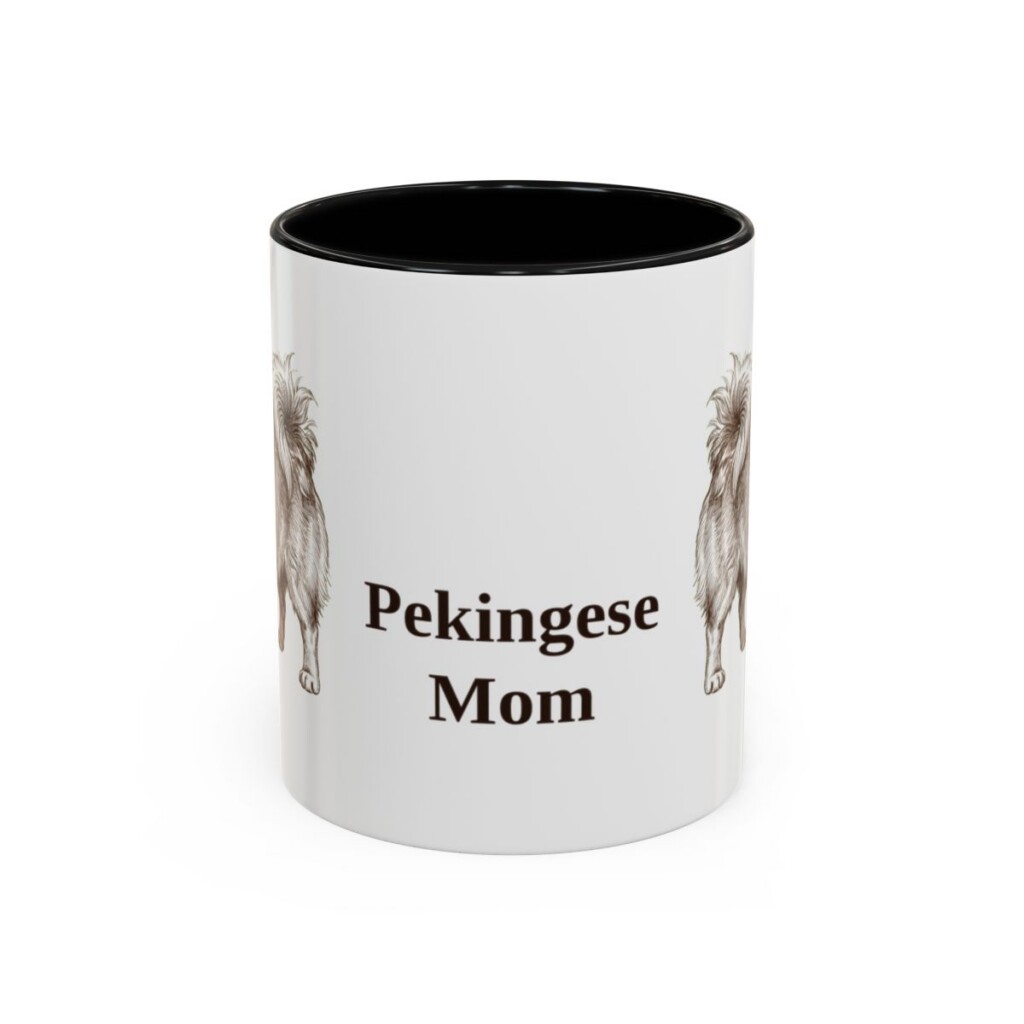 11oz Pekingese Dog Mom Mug, Black, front view