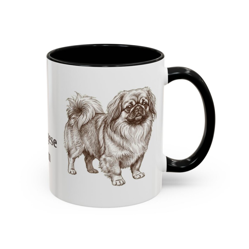 11oz Pekingese Dog Mom Mug, Black, right side view