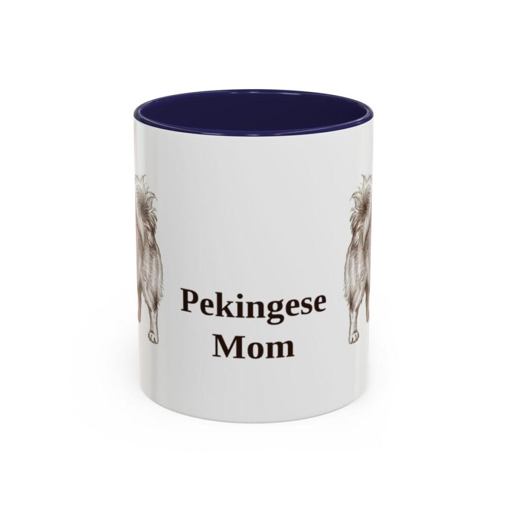11oz Pekingese Dog Mom Mug, Navy, front view