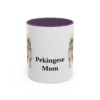 11oz Pekingese Dog Mom Mug, Purple, front view