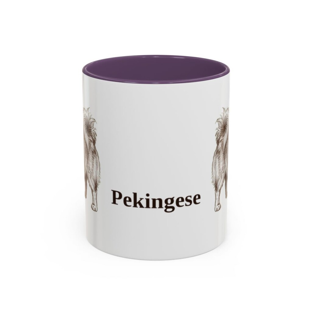 11oz Pekingese Mug, Purple, front view