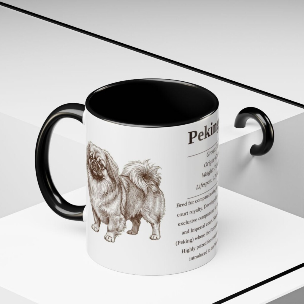 11oz Pekingese Mug, Black, lifestyle photo