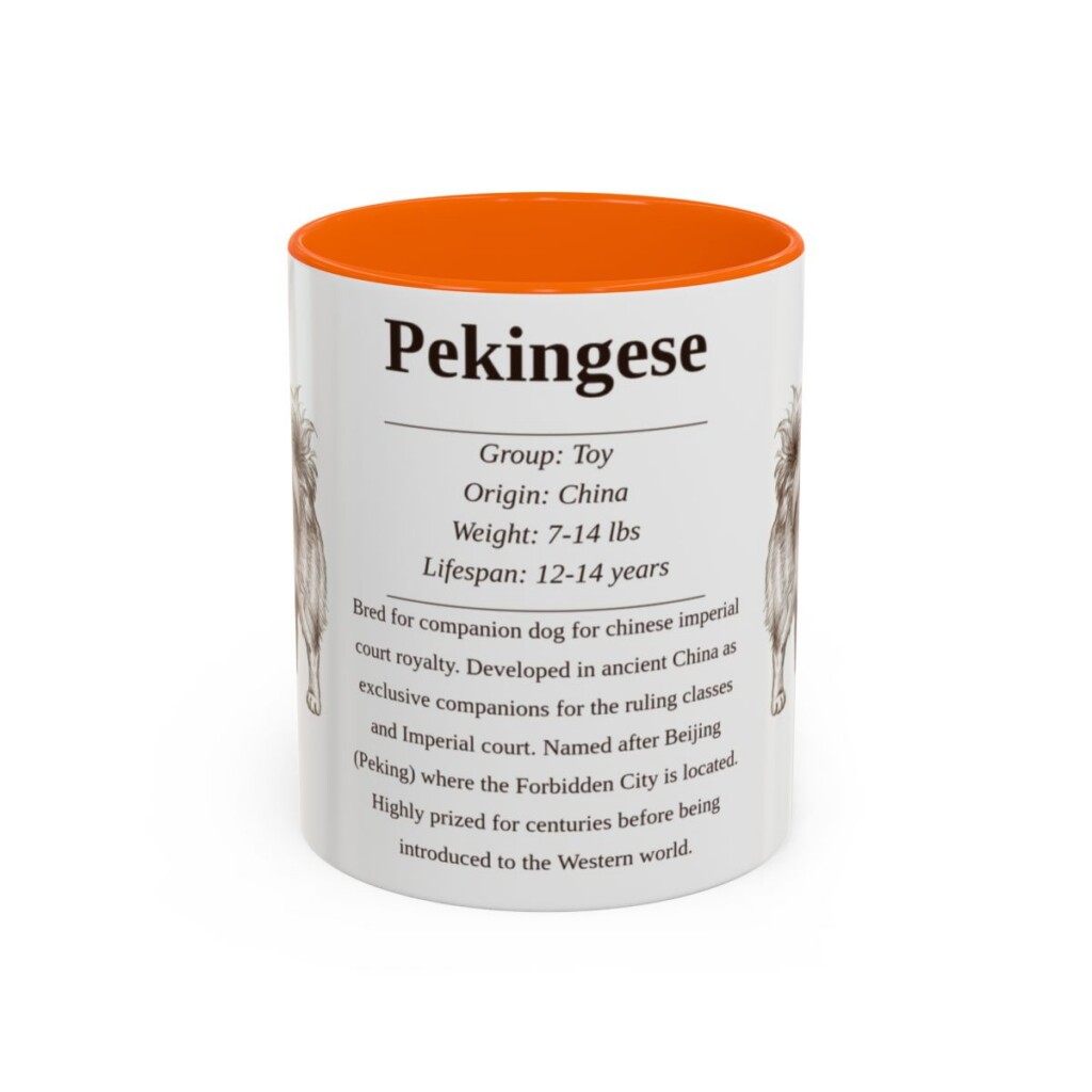 11oz Pekingese Mug, Orange, front view