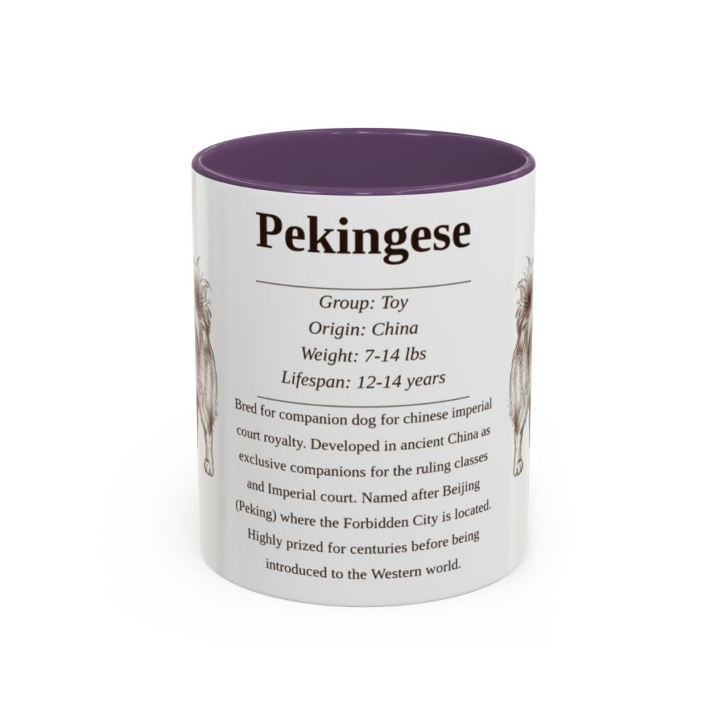 11oz Pekingese Mug, Purple, front view