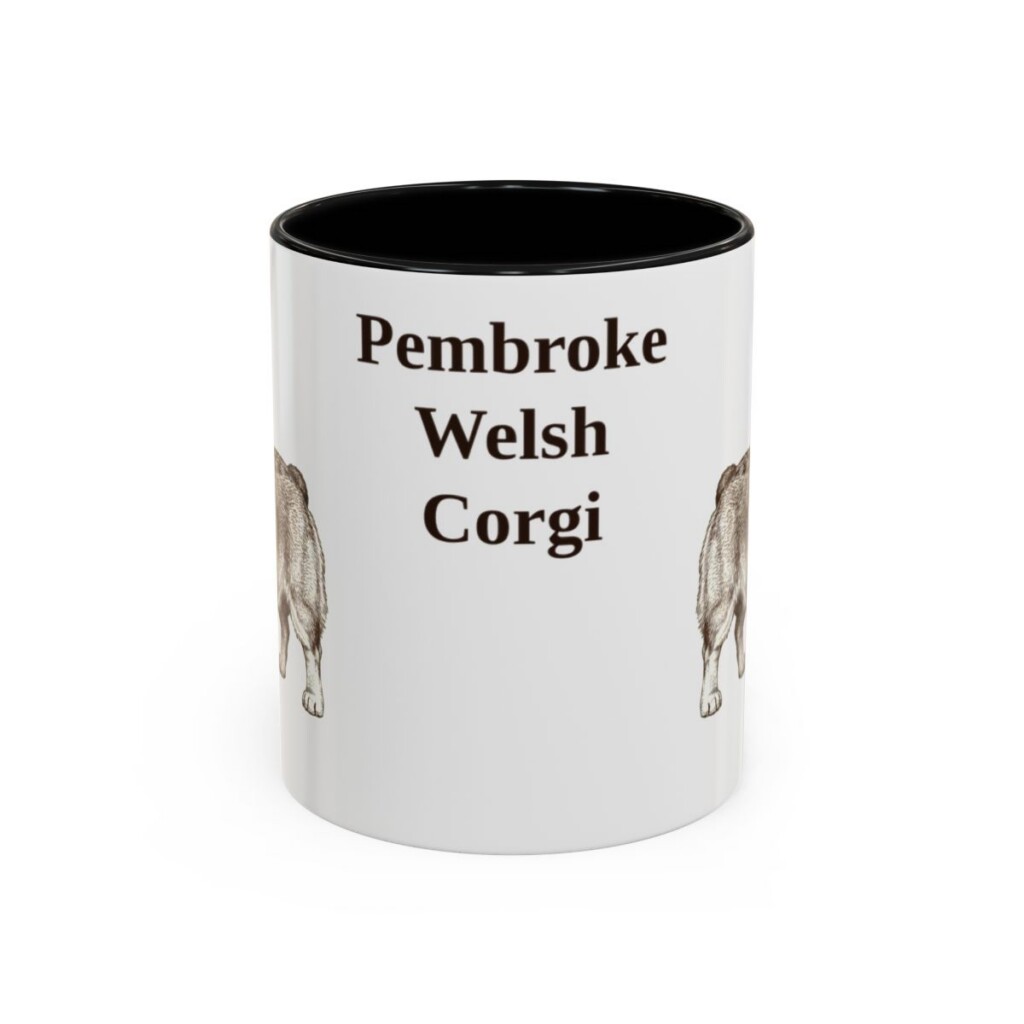 11oz Pembroke Welsh Corgi Mug, Black, front view