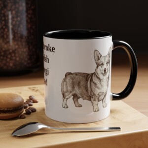 11oz Pembroke Welsh Corgi Dog Dad Mug, Black, lifestyle photo