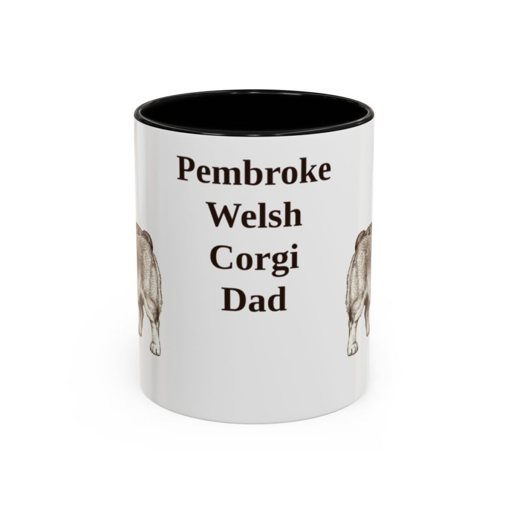 11oz Pembroke Welsh Corgi Dog Dad Mug, Black, front view