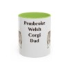 11oz Pembroke Welsh Corgi Dog Dad Mug, Light Green, front view