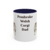11oz Pembroke Welsh Corgi Dog Dad Mug, Navy, front view