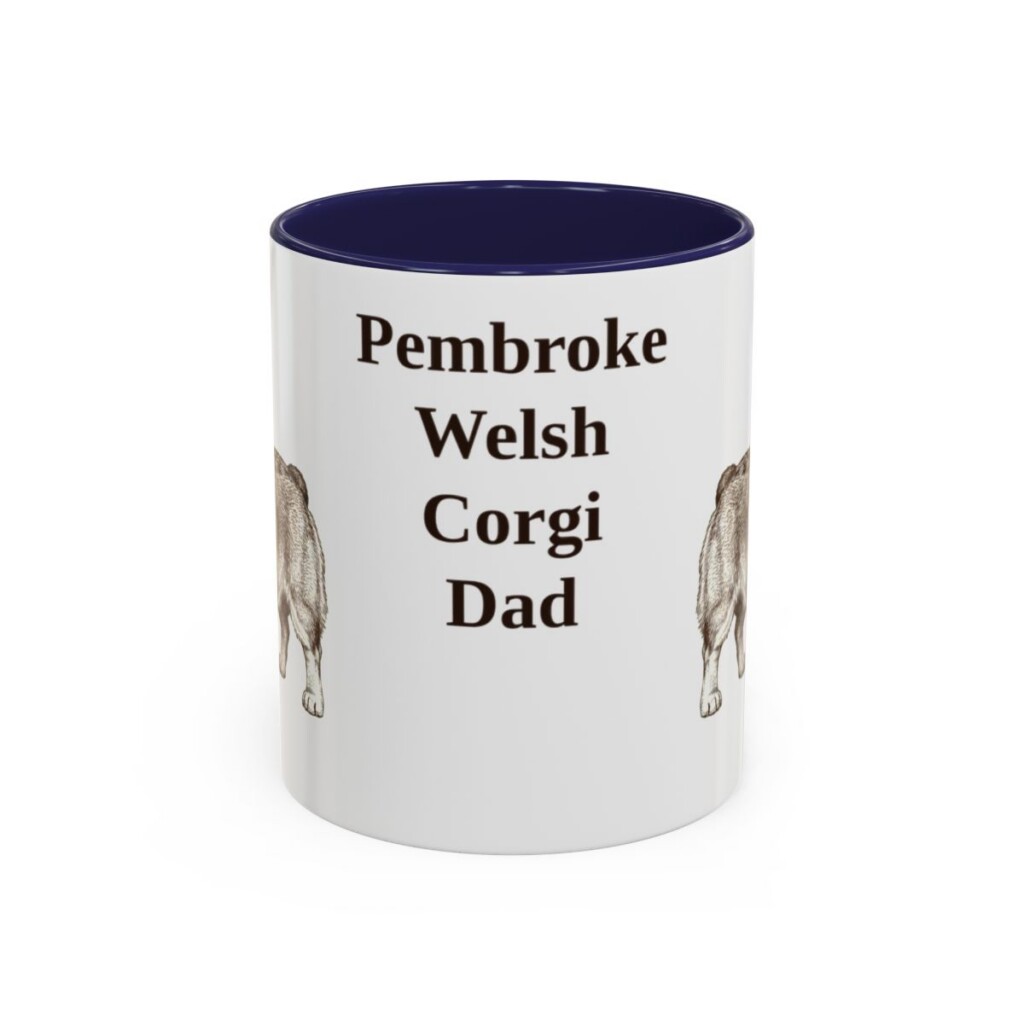 11oz Pembroke Welsh Corgi Dog Dad Mug, Navy, front view