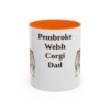 11oz Pembroke Welsh Corgi Dog Dad Mug, Orange, front view