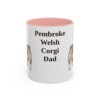 11oz Pembroke Welsh Corgi Dog Dad Mug, Pink, front view
