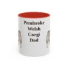 11oz Pembroke Welsh Corgi Dog Dad Mug, Red, front view