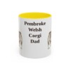 11oz Pembroke Welsh Corgi Dog Dad Mug, Yellow, front view