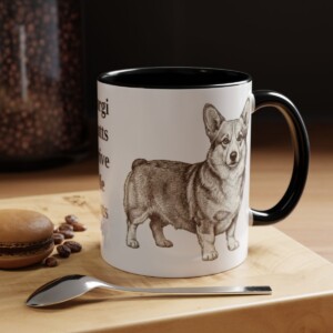 11oz Funny Pembroke Welsh Corgi Mug, Black, lifestyle photo