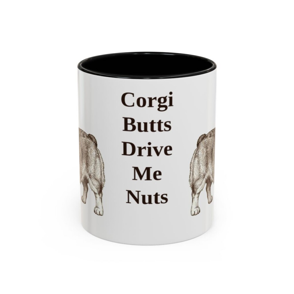11oz-pembroke-welsh-corgi-mug-humor-black-front 11oz Funny Pembroke Welsh Corgi Mug, Black, front view