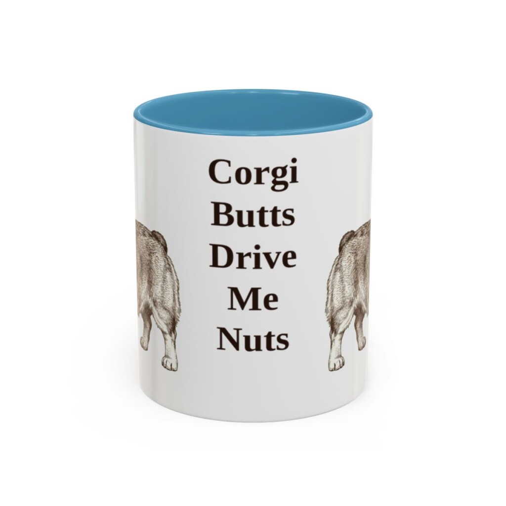11oz-pembroke-welsh-corgi-mug-humor-light-blue 11oz Funny Pembroke Welsh Corgi Mug, Light Blue, front view