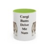11oz-pembroke-welsh-corgi-mug-humor-light-green 11oz Funny Pembroke Welsh Corgi Mug, Light Green, front view