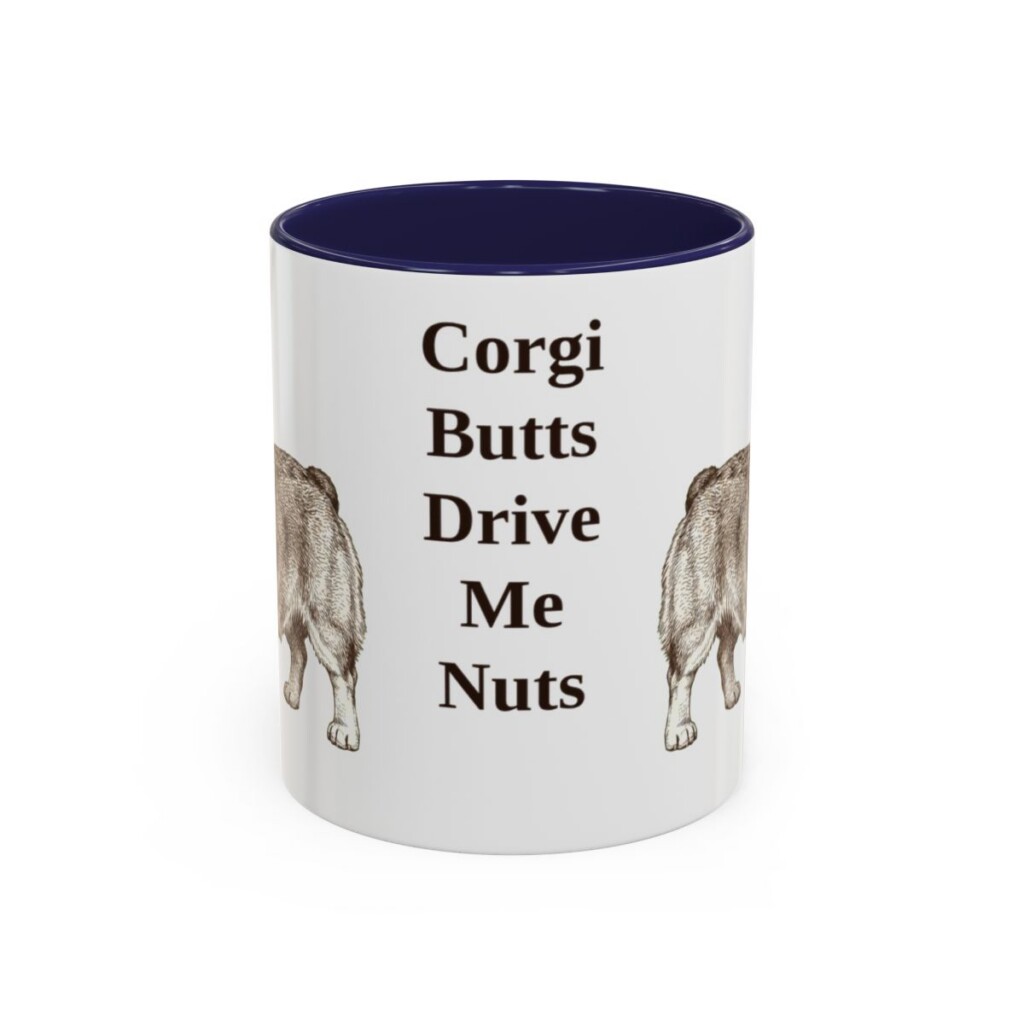 11oz-pembroke-welsh-corgi-mug-humor-navy 11oz Funny Pembroke Welsh Corgi Mug, Navy, front view