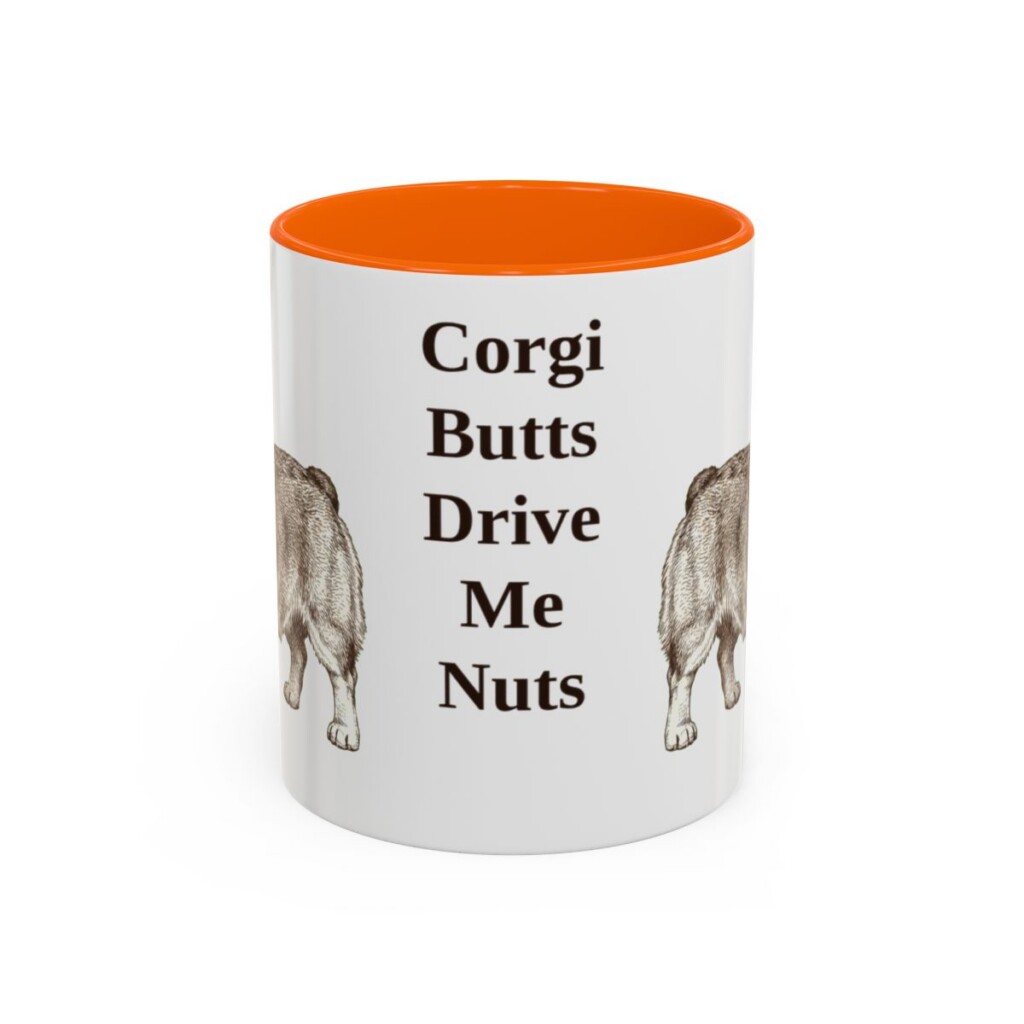 11oz-pembroke-welsh-corgi-mug-humor-orange 11oz Funny Pembroke Welsh Corgi Mug, Orange, front view