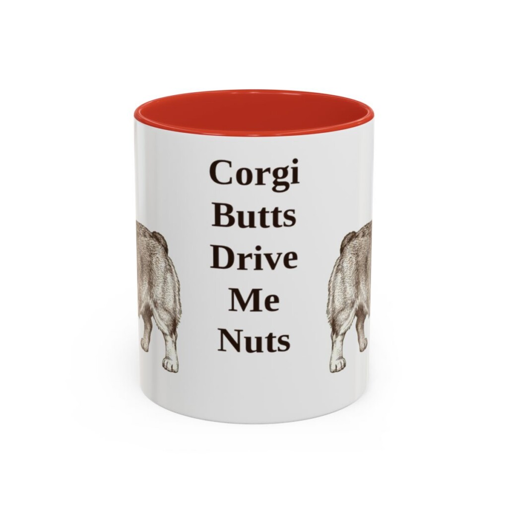11oz-pembroke-welsh-corgi-mug-humor-red 11oz Funny Pembroke Welsh Corgi Mug, Red, front view