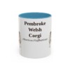 11oz Pembroke Welsh Corgi Latin Mug, Light Blue, front view