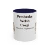 11oz Pembroke Welsh Corgi Latin Mug, Navy, front view