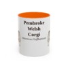 11oz Pembroke Welsh Corgi Latin Mug, Orange, front view