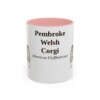 11oz Pembroke Welsh Corgi Latin Mug, Pink, front view