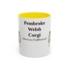 11oz Pembroke Welsh Corgi Latin Mug, Yellow, front view