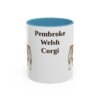 11oz Pembroke Welsh Corgi Mug, Light Blue, front view