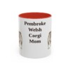 11oz-pembroke-welsh-corgi-mug-mom-red 11oz Pembroke Welsh Corgi Dog Mom Mug, Red, front view