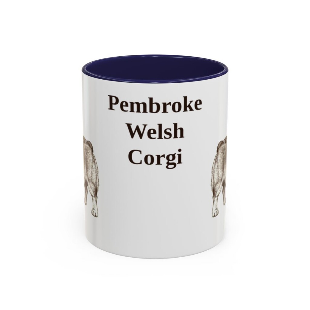 11oz Pembroke Welsh Corgi Mug, Navy, front view