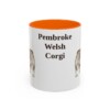 11oz Pembroke Welsh Corgi Mug, Orange, front view
