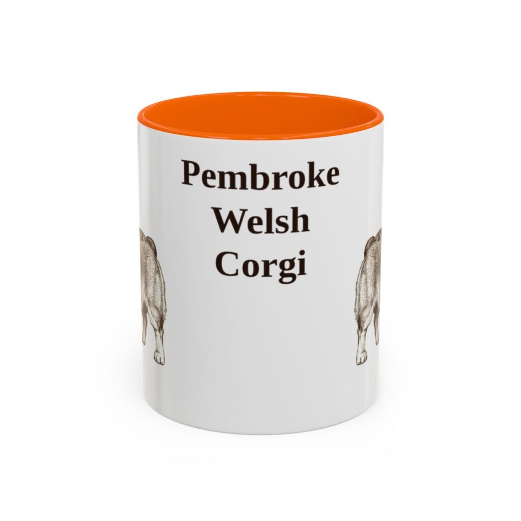 11oz Pembroke Welsh Corgi Mug, Orange, front view